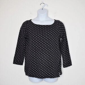 Talbots Sweatshirt Sz L Ditsy Hearts  Boho Athleisure Lounge Hello Saturday